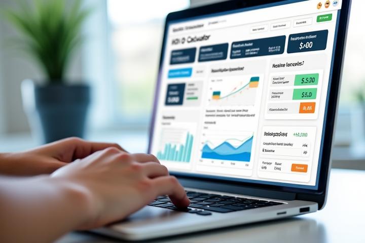 Interfaz de una calculadora de ROI para salud y bienestar en una pantalla de ordenador