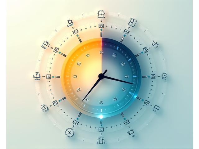 Gráfico de ritmo circadiano con un sol y una luna, y un reloj mostrando horarios óptimos para actividades diarias